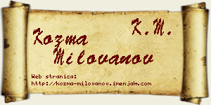 Kozma Milovanov vizit kartica